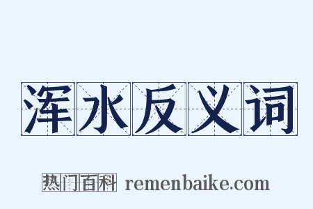 浑水反义词是什么意思的图片